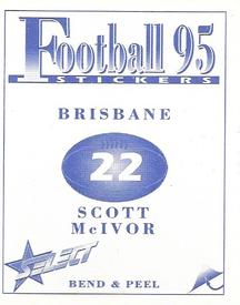 1995 Select AFL Stickers #22 Scott McIvor Back